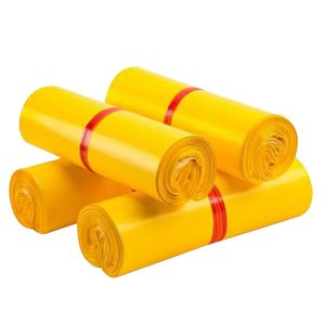 28*42cm黄色のプラスチックメーラーパッケージエンベロープバッグセルフ接着剤ホワイトポリカリエバッグ