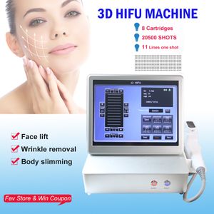 8 cartuchos de tratamento hifu remoção de gordura da barriga 3d hifu máquina face lift ultrassom queima de gordura equipamento de emagrecimento corporal