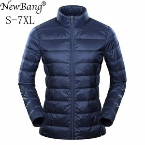 Newbang 브랜드 6XL 7XL 8XL 플러스 울트라 라이트 다운 재킷 여성 오리 재킷 깃털 가벼운 방풍기 따뜻한 얇은 코트 201103