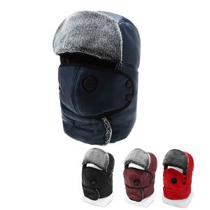 Şapka Kış Soğuk Kalınlaştırıcı Artı Kadife Lei Feng Şapka Erkekler Ve Kadınlar Açık Kulak Koruma Sıcak Pamuk Şapka Kış Burun Cap WXY061 Maske