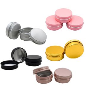 5g 10g 15g 25g 30g de metal de armazenamento de alumínio latas Jars Lip Balm recipientes vazios Cans Jars Screw Top Tin rosa Ouro Preto