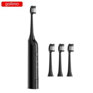 Gollinio magnetisk fjädring tandborste Batteri elektrisk tandborste Vuxen 2 Mode Sonic Electronic Brush GL58B Ersättningshuvud 220224