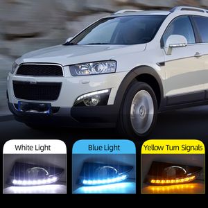 For Chevrolet Captiva 2011 2012 2013 turn Signal Relay Car-styling 12V LED DRL Daytime Running Lights with fog lamp hole