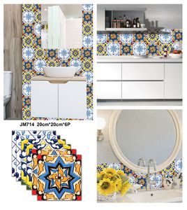 6 pcs adesivo de banho mosaico auto adesivo papel de parede adesivo diy impermeável decoração home cozinha cozinha papel de parede v4