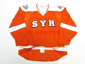 STITCHED CUSTOM SYRACUSE CRUNCH AHL ORANGE HOCKEY JERSEY ADD ANY NAME NUMBER MENS KIDS JERSEY XS-5XL