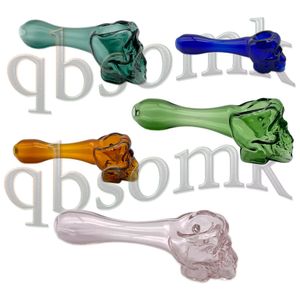QBsomk USA Honeybird 4 Inches Skull Glass Pipe Dab Rigs Smoking Water Bong Bowls Oil Nail Tobacco Hand Water Pipe Glass Oil Burner Bubblers