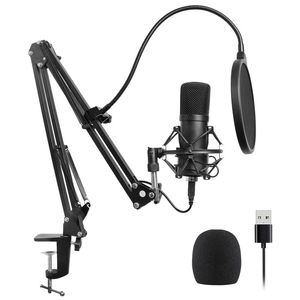 Usb microfone Kit USB do computador Cardioid Mic Podcast microfone condensador com Professional Chipset de som para PC Karaoke, youtub