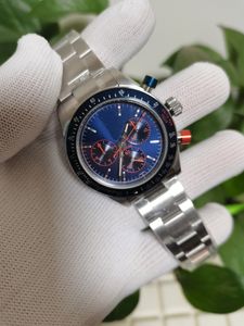 2021 Wysokiej jakości BP 4130 40mm Blue Dial Stainless Steel Chronograph Mour Automatic Classic Series Mens Watch Watches