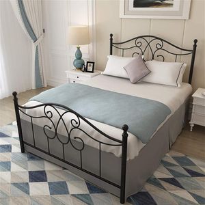 Wholesale twin bed headboards resale online - US stock Metal Platform Bed Frame Twin Size with Headboard and Footboard a34