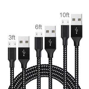 type c cables For S20 S8 Unbroken Metal Connector Fabric Nylon Braid Micro Cable Lead charger Cord micro/type