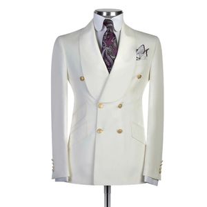 En bit verksamhet plus size tuxedos mens byxa kostymer dubbel mer brust brudgum bröllop prom party blazer överrock203030