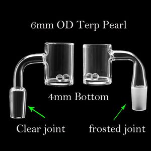 Beveled Edge Quartz Banger 4mm Bottom 25mmOD 10mm 14mm 18mm 45&90 Male Female Quartz Banger Nails For Glass Bongs Water Pipes