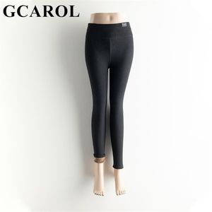 Gcarol Kvinnor Fleece Legging Tryckt tyg Etikett Smallfri Fitness Vinter Kanin Plush Thermal Cold Resistance Under Zero 211221