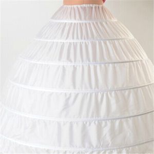 Spetskant 6 Hoop Wedding Petticoat Underskirt för bollklänningsdiameter Underkläder Crinoline -tillbehör