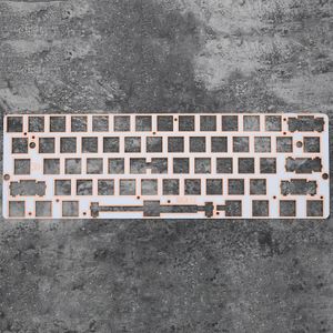 60% de fibra de suporte alumínio teclado mecânico Placa de vidro gk61 gk61s gh60 única placa de suporte montada LJ200922 estabilizador