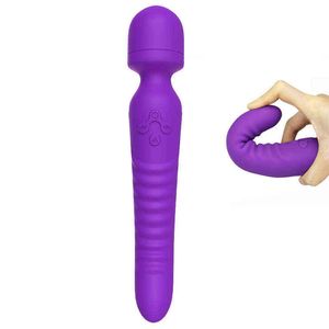 Nxy Anal Toys Waterproof Heating Dildo g Spot Vibrator for Women Magic Av Wand Massage Masturbator Clit Stimulator Sex