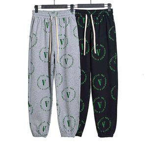 All Chaopai Over Printed Large v Letter Elastic Sports Casual Pants Men's and Women's High Street
