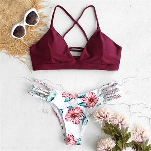 Floral Swimwear Mulheres Swimsuit Sexy Push Up Micro Bikinis Set Nadar Banheira Terno Beachwear Verão Brasileiro Bikini XS FF5 T200708