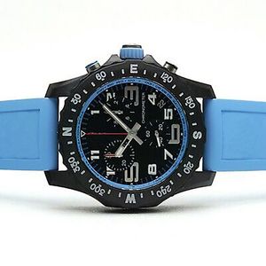 Orologio da uomo di lusso Giappone Super VK Quartz Endurance Pro Cronografo 48mm Avenger Hurricane Baby Blue Rubber 1884 Orologi da uomo Orologi da polso in vetro Hardex