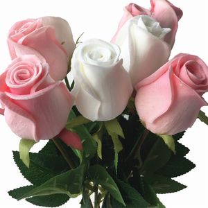11st REAL TOUCH PU ROSES Konstgjorda Naturliga Naturliga Faux Rose Blommor För Bröllopsfest Blomsterdekoration 201222