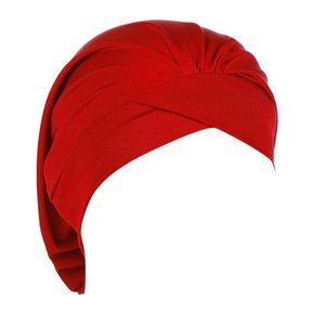2020新しいファッション女性の綿実のターバンキャップの蝶のフードケミコ弾性インドの帽子ヘッドスカーフヘッドウェアヘアアクセサリー