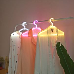 16inch Large LED Coat Hanger Fashion Night Light Neon Sign Transparent Acrylic Back Panel 5V USB with Switch D30 201219