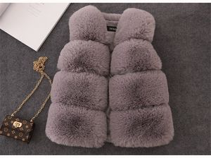 kids girl Winter Warm Waistcoat girl fur vest Children's warm fur coat in winter and girl's hairy vest kids girl jacket vest 1-14T