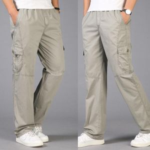 Pantaloni da uomo Cargo Uomini Lavoro Coton Esercito Traspirante Casual Summer Autunno Autunno Allentato Pantaloni Tactical Militare Maschio Plus Size L-6XL