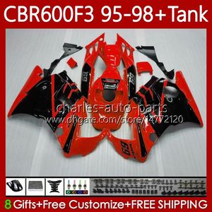 Bodywork For HONDA +Tank 600FS CBR600F3 600CC 1995-1998 Red black Body 64No.223 CBR 600 CBR600 F3 FS CC 600F3 95 96 97 98 CBR600FS CBR-600 1995 1996 1997 1998 Fairing