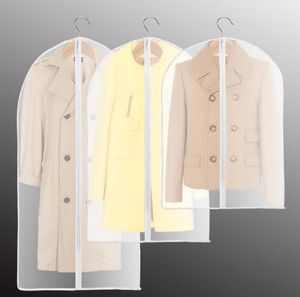 100pcs Cloth Dustproof Cover Garment Organizer Suit Dress Jacket Clothe Protector Pouch Travel Storage Bag With Zipper Wholesale Bags
