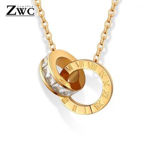 ZWC New Fashion Luxury Gold Color Roman Naszyjnik Naszyjnik Wisiorki Dla Kobiet Wedding Party Naszyjnik Biżuteria Prezent1