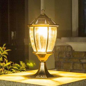 Faro a colonna solare LED Illuminazione per esterni Recinzione Cancello 8 'Pilastro Giardino Decorazione in stile cinese Lampada da parete Luce da cortile impermeabile