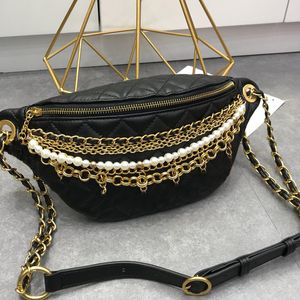 Designer-Chest Pack Waist Bags Women Handbag Purse High Quality Pearls Chain Shoulder Bag Classic Letter Accessories Waist Check Bumbag