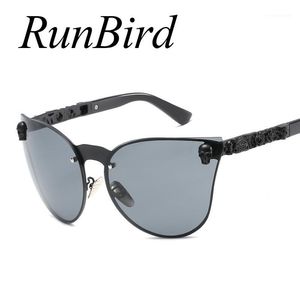 Wholesale skull sunglasses for sale - Group buy Sunglasses Fashion Unique Skull Women Cat Eye Men Vintage Oversized Rimless Mirror Cateye Sun Glasses For Female R1