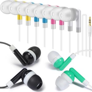 100 Paket Çocuk Toplu Kulakiçi Kulak Kulaklık Kablolu Kablolu Çeşitli Renkler Toptan Okullar için Toptan Kulaklık