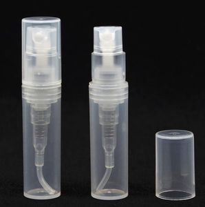 2022新しいプラスチック香水スプレーの空の瓶2ml 2Gの詰め替え可能なサンプル化粧品容器ミニローション用ミニ小丸噴霧器