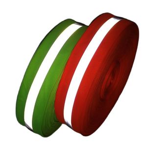 High VisibilityTraffic Signal Fluorescent Green Orange Reflective Ribbon Warning Safety Tape Apparel Sewing Strip Polyester Reflec Webbing