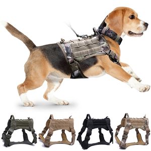Military Adjustable Breathable Tactical Service Vest German Shepherd With Handle Dog Leash Harness Q1122