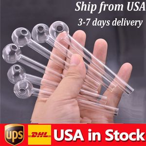 ABD'DE STOK Pyrex Cam Yağ Brülör Boru yüksek kaliteli 4 inç cam tüp sigara su boruları Sigara Aksesuarları 3-7 Gün Teslimat