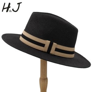 6 Kolor Summer Women Men Słaska Słokowa kapelusz z szerokim brzegi panama kapelusz na plażę Fedora Jazz Hat Size 56-58cm A0154-XSJ Y200602