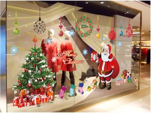 Venda Três geração adesivos de parede removíveis dos desenhos animados Papai Noel Christmas Shops Quarto decorativo adesivos de parede AY226 201203