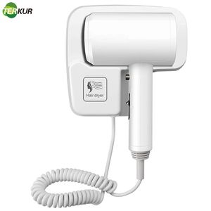 Professional el Hair Dryer Wall-mounted Strong Bathroom Toilet Homestay Household Blow Free Punching 211224