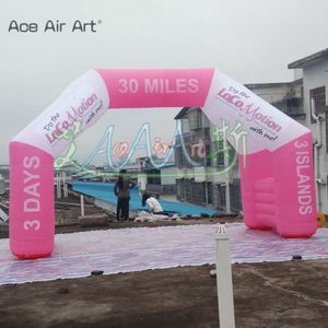 Odważny różowy nadmuchiwany łuk reklamowy są dostarczane z bezpłatnym powietrzem Blower PVC niestandardowe rozmiar wydarzenia