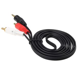 1,5 m 3,5 mm gniazdo wtyczki do 2 RCA Male muzyka stereo audio a adapter adapter kabel kablowy