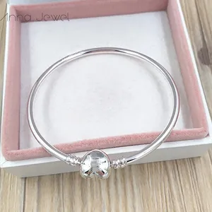 1 sztuk Drop Wysyłka Biżuteria 925 Sterling Silver Bransoletki Kobiety Wąż Łańcuch Charm Koraliki Zestawy Dla Pandory Z Logo Otwórz Bangle Caps Dzieci Prezent urodzinowy 596268