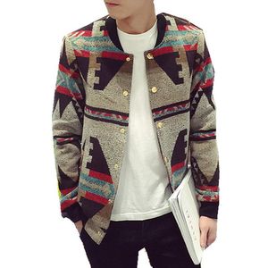 Mode män baseballjacka våren höst patchwork casual coat stand collar bomber man single-breasted ytterkläder