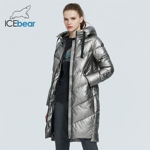 Hooded Winter Women's Jacket Fashion Casual Slim Lång Varm Bomullrock Märke Ladies Parkas GWD20302D 211221