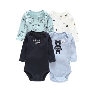 2019 nyfödd baby kostym bomull långärmad tecknad film rompers uppsättning toddler baby pojke flicka pyjamas vår höstbes kläder Q0201