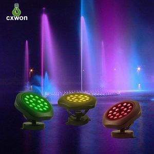 LED Solar Powered Lamp IP68 Waterproof Submarine Projector Light Outdoor RGB Color Changing Disc lawn light