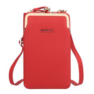 Baellerry Messenger Bag 숙녀 수직 조커 어깨 가방 패션 Lychee 휴대 전화 가방 한국 지갑 여성
